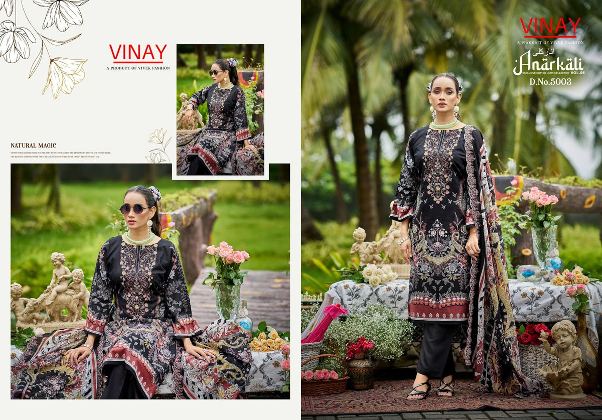 Anarkali Vol 5 Vinay Cambric Cotton Karachi Salwar Suits Supplier