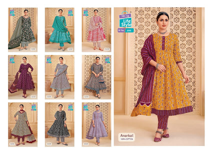 Anarkali Vol 6 Mcm Lifestyle Readymade Cotton Pant Suits Exporter India
