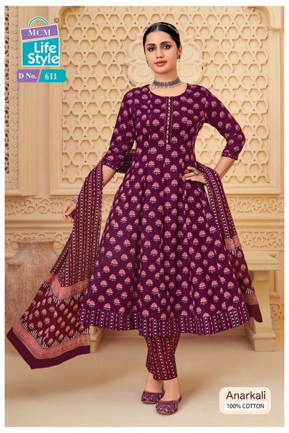 Anarkali Vol 6 Mcm Lifestyle Readymade Cotton Pant Suits Exporter India