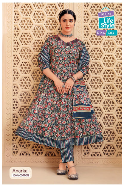 Anarkali Vol 6 Mcm Lifestyle Readymade Cotton Pant Suits Exporter India