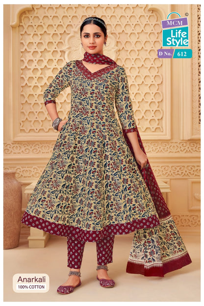 Anarkali Vol 6 Mcm Lifestyle Readymade Cotton Pant Suits Exporter India