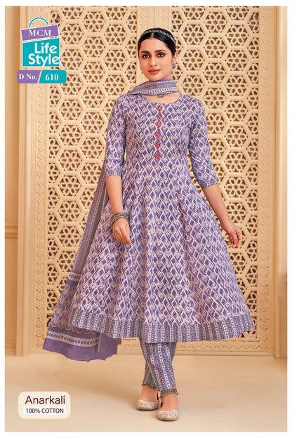 Anarkali Vol 6 Mcm Lifestyle Readymade Cotton Pant Suits Exporter India