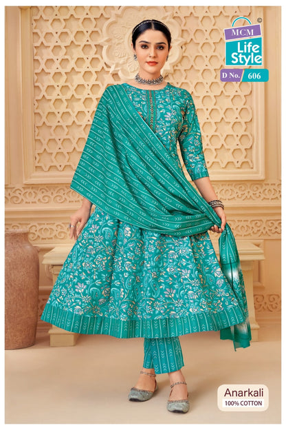 Anarkali Vol 6 Mcm Lifestyle Readymade Cotton Pant Suits Exporter India