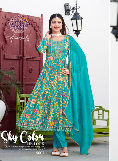 Anarkali Vol 6 Radhika Lifestyle Reyon Readymade Pant Style Suits Supplier