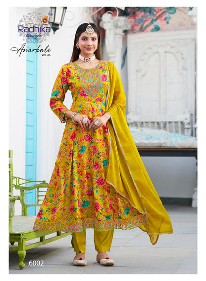 Anarkali Vol 6 Radhika Lifestyle Reyon Readymade Pant Style Suits Supplier
