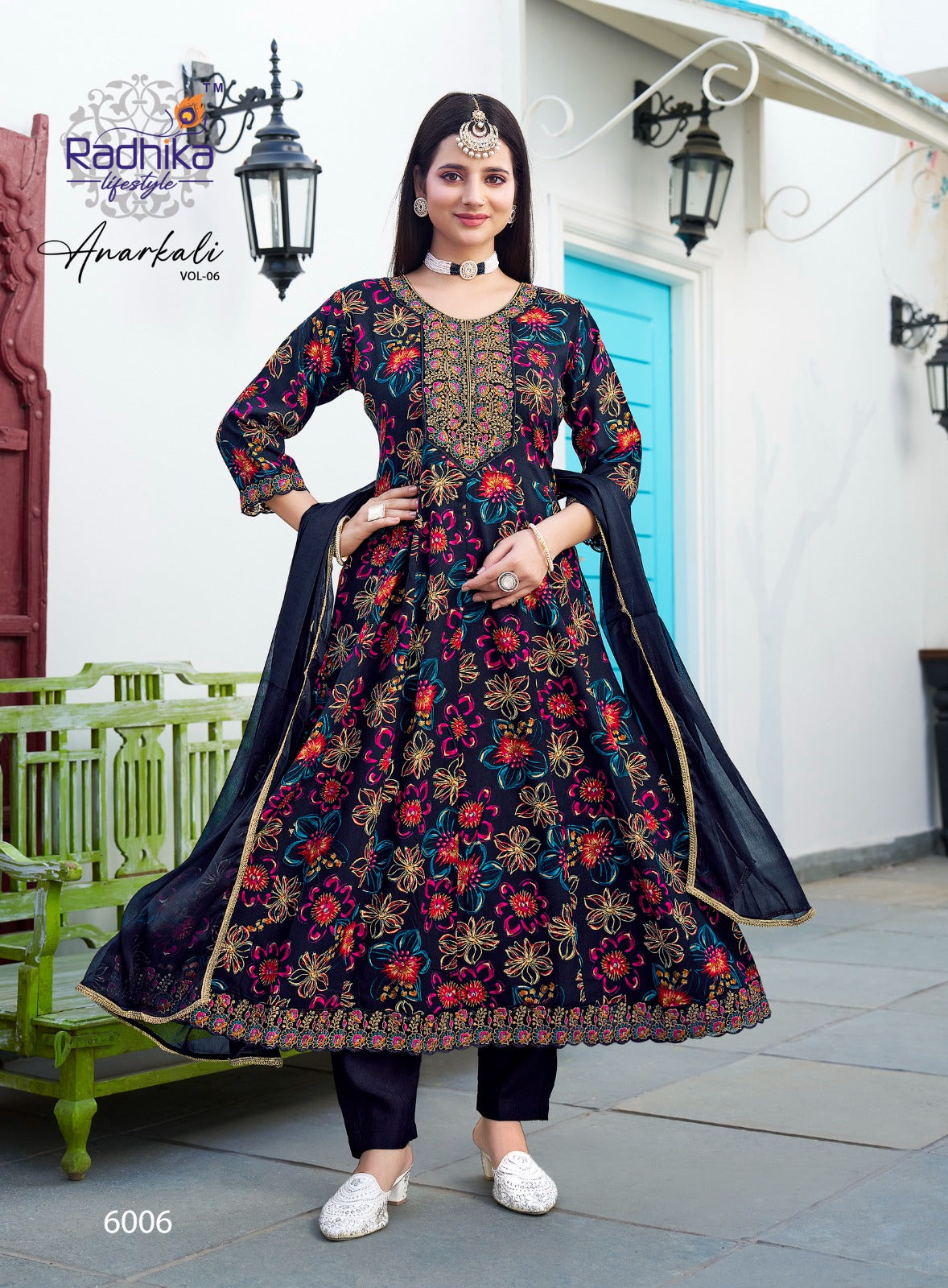 Anarkali Vol 6 Radhika Lifestyle Reyon Readymade Pant Style Suits Supplier