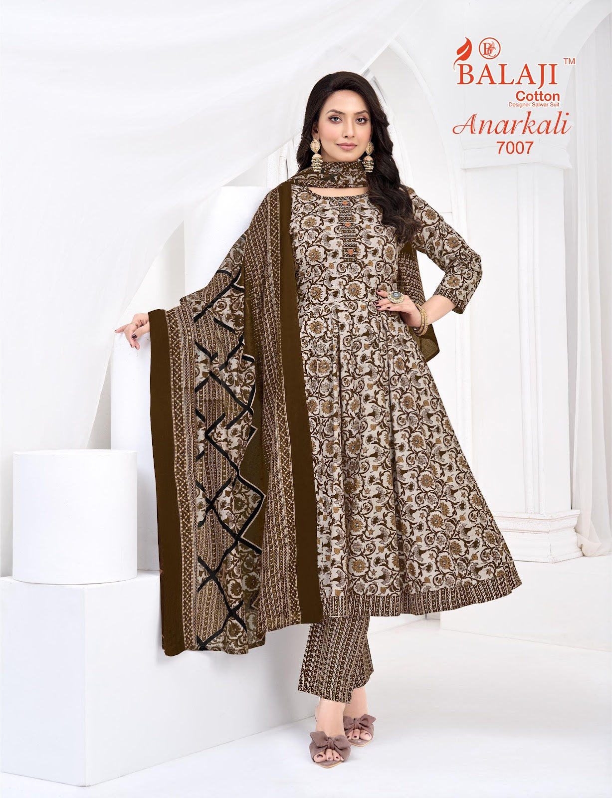 Anarkali Vol 7 Balaji Readymade Cotton Pant Suits Exporter Gujarat