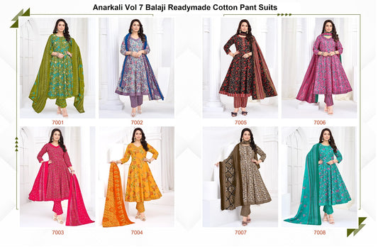Anarkali Vol 7 Balaji Readymade Cotton Pant Suits Exporter Gujarat