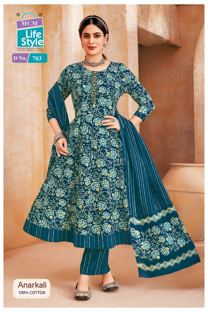 Anarkali Vol 7 Mcm Lifestyle Readymade Cotton Pant Suits Manufacturer Ahmedabad