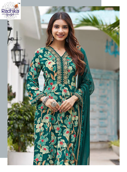 Anarkali Vol 7 Radhika Lifestyle Reyon Readymade Pant Style Suits Exporter