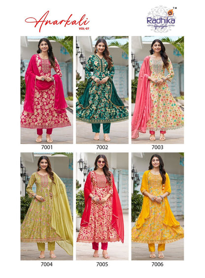 Anarkali Vol 7 Radhika Lifestyle Reyon Readymade Pant Style Suits Exporter
