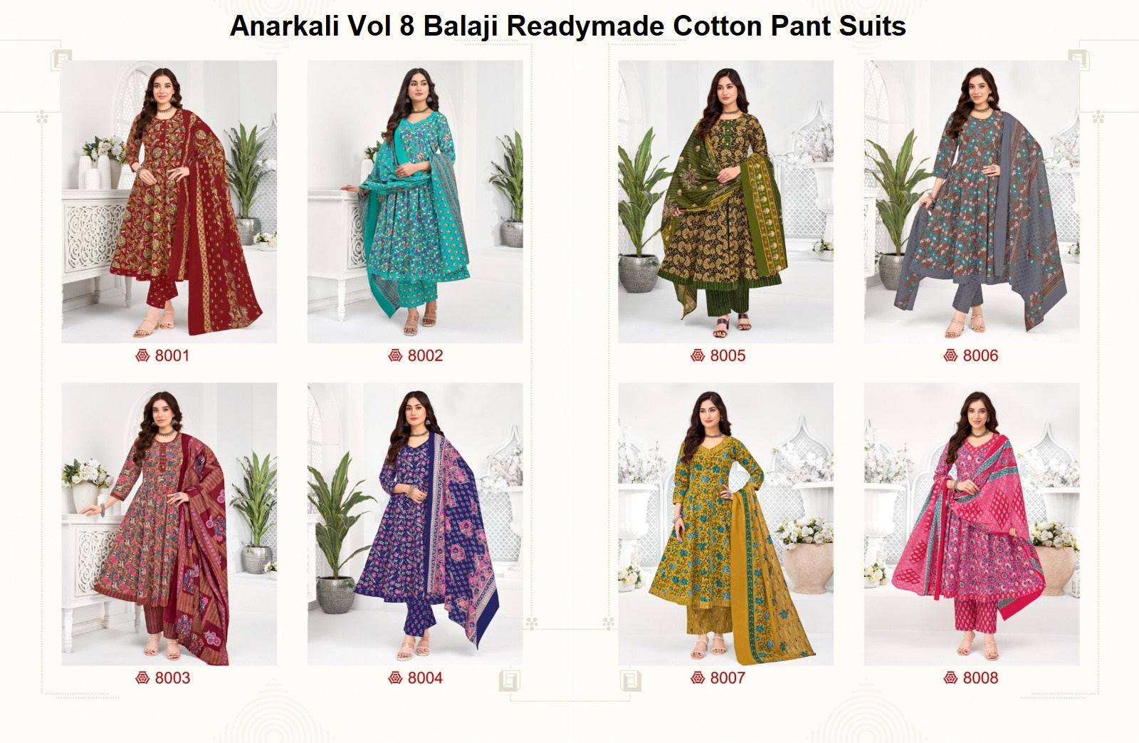 Anarkali Vol 8 Balaji Readymade Cotton Pant Suits Exporter Ahmedabad