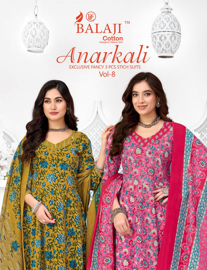 Anarkali Vol 8 Balaji Readymade Cotton Pant Suits Exporter Ahmedabad
