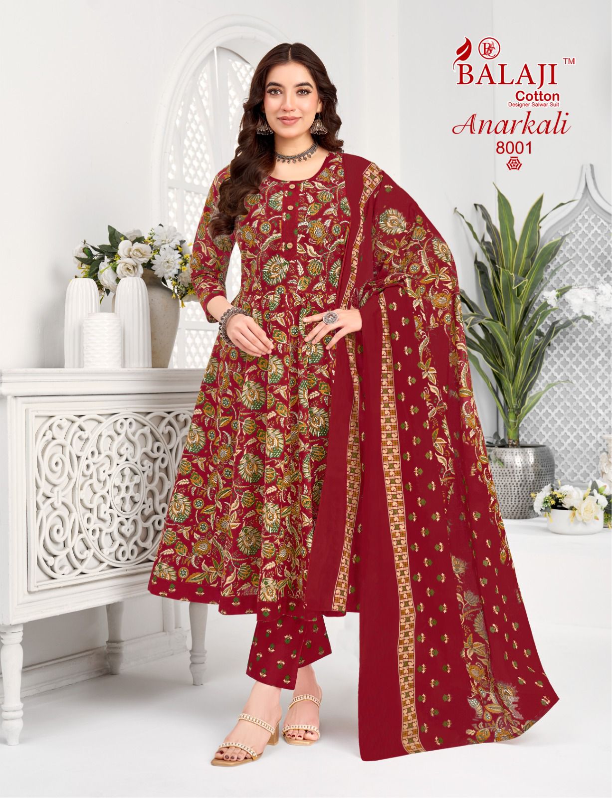 Anarkali Vol 8 Balaji Readymade Cotton Pant Suits Exporter Ahmedabad
