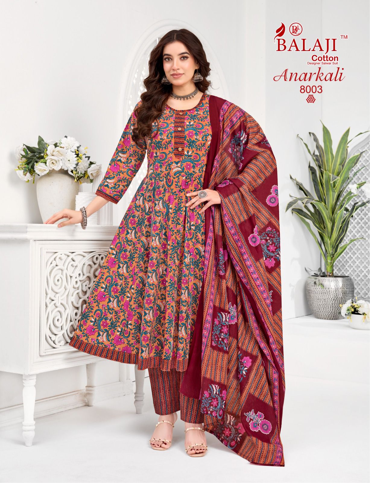 Anarkali Vol 8 Balaji Readymade Cotton Pant Suits Exporter Ahmedabad