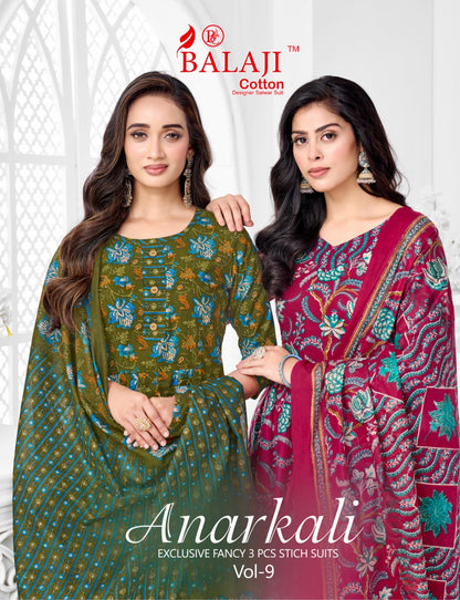 Anarkali Vol 9 Balaji Readymade Cotton Pant Suits Supplier India