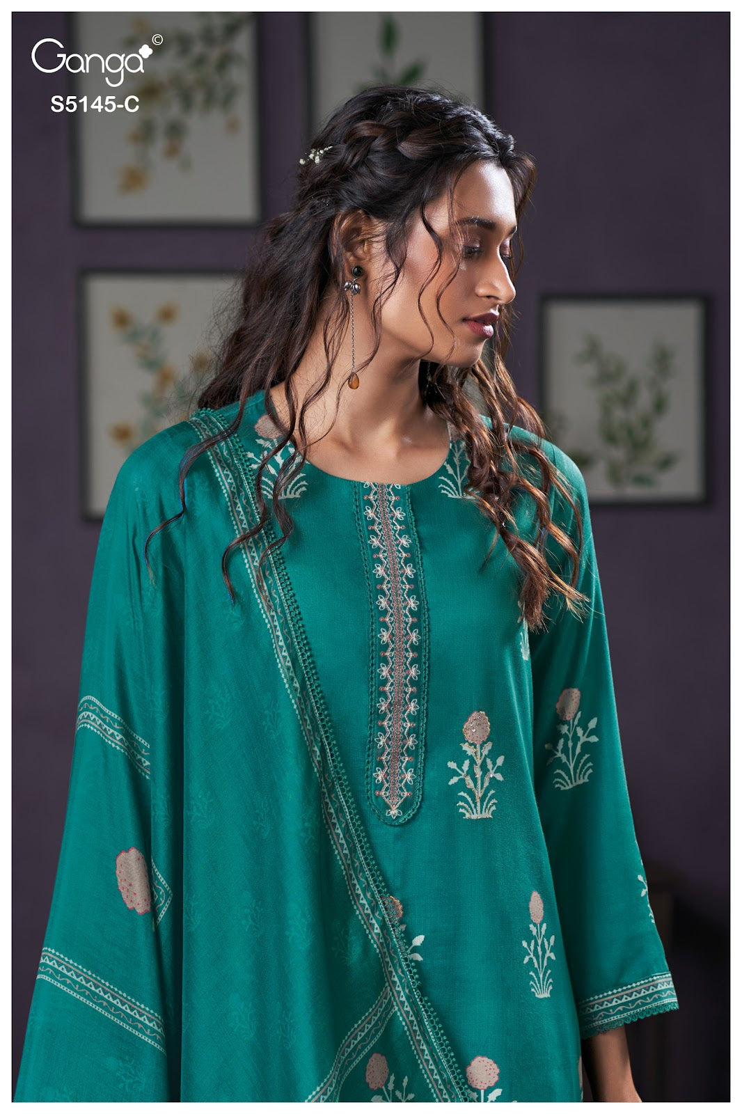 Anasta S5145 Ganga Cotton Satin Pant Style Suits Manufacturer India
