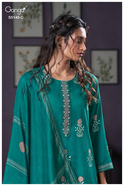 Anasta S5145 Ganga Cotton Satin Pant Style Suits Manufacturer India