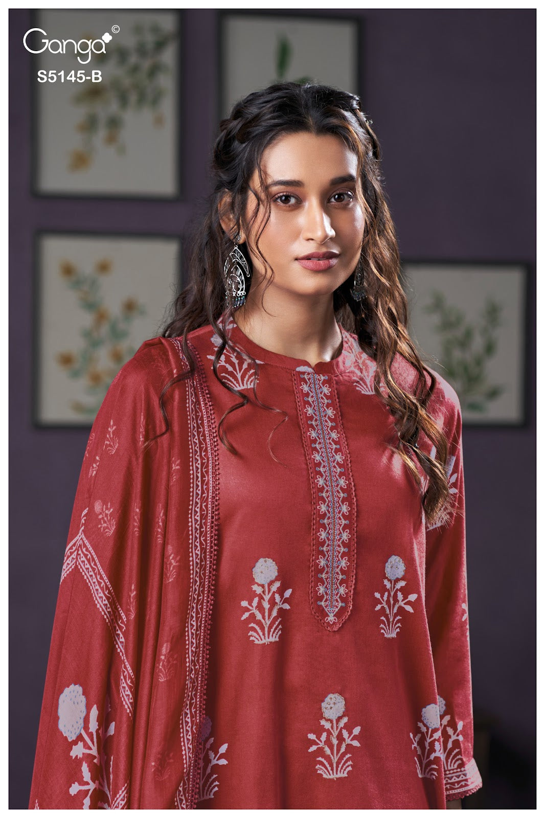 Anasta S5145 Ganga Cotton Satin Pant Style Suits Manufacturer India