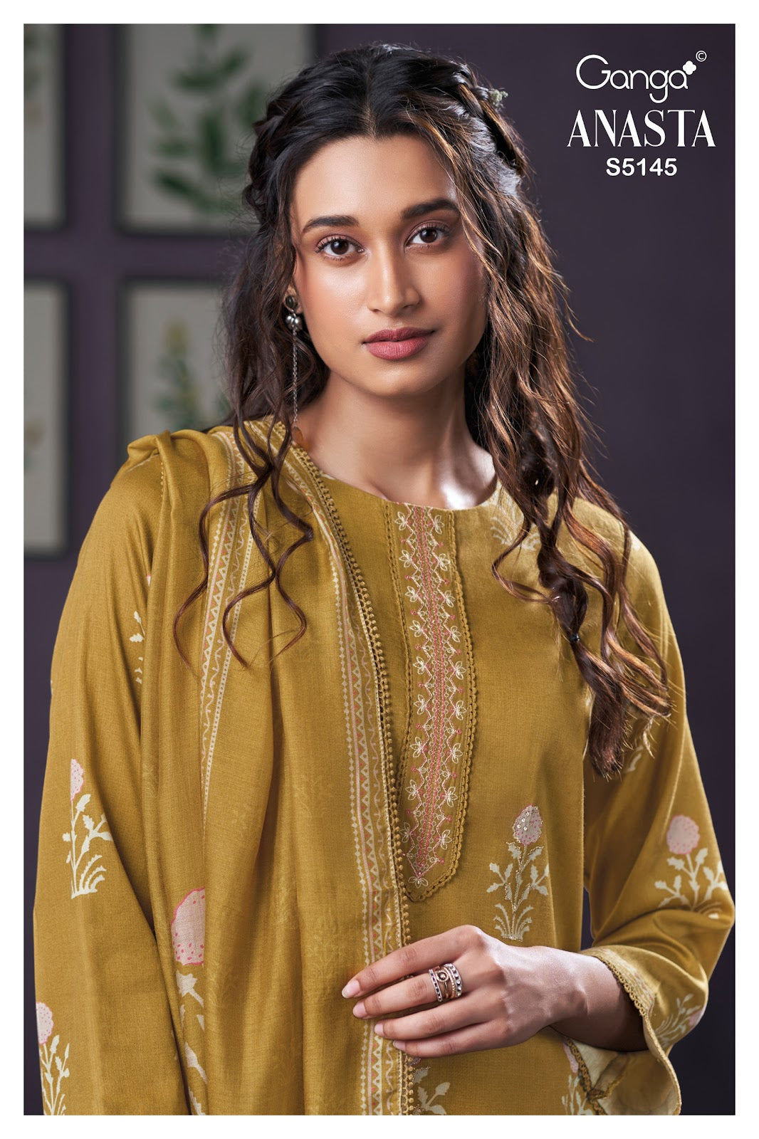 Anasta S5145 Ganga Cotton Satin Pant Style Suits Manufacturer India