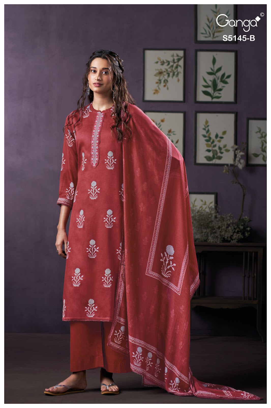 Anasta S5145 Ganga Cotton Satin Pant Style Suits Manufacturer India