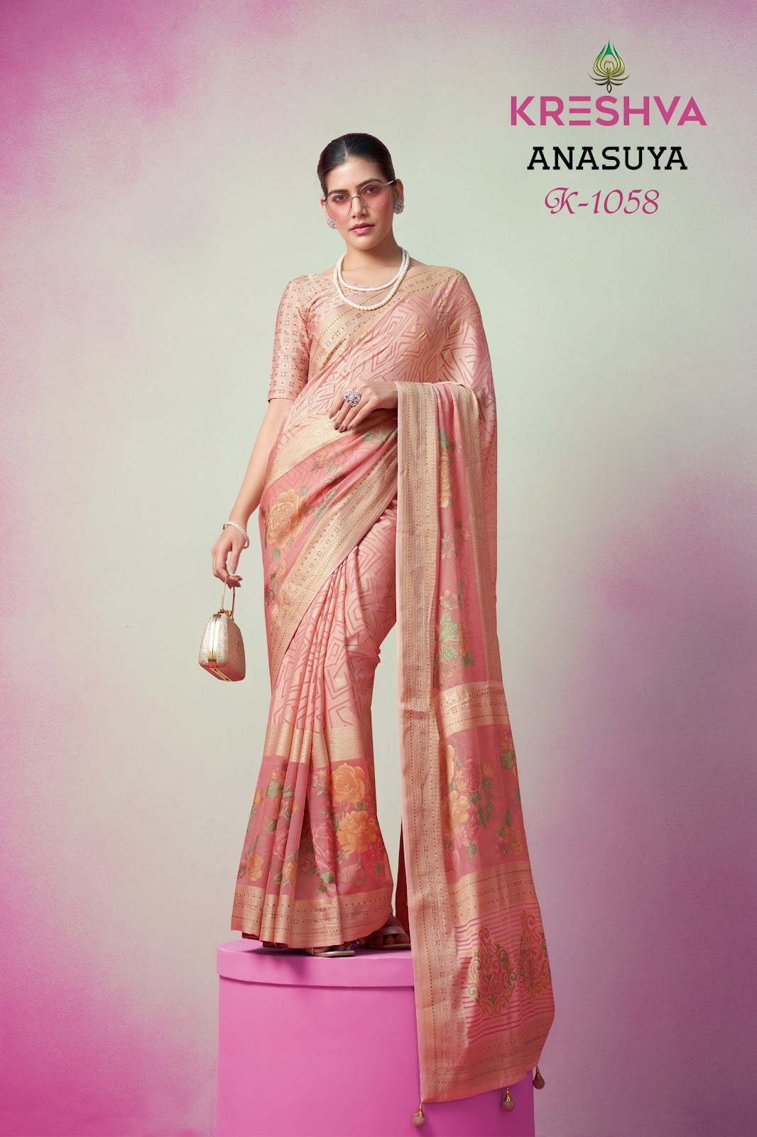 Anasuya 1056 1061 Kreshva Georgette Sarees Supplier Gujarat