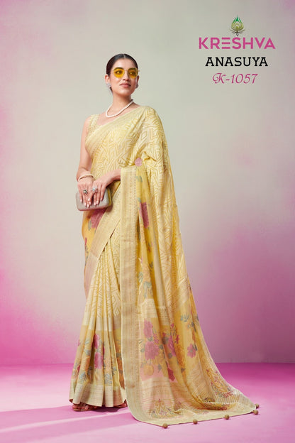 Anasuya 1056 1061 Kreshva Georgette Sarees Supplier Gujarat