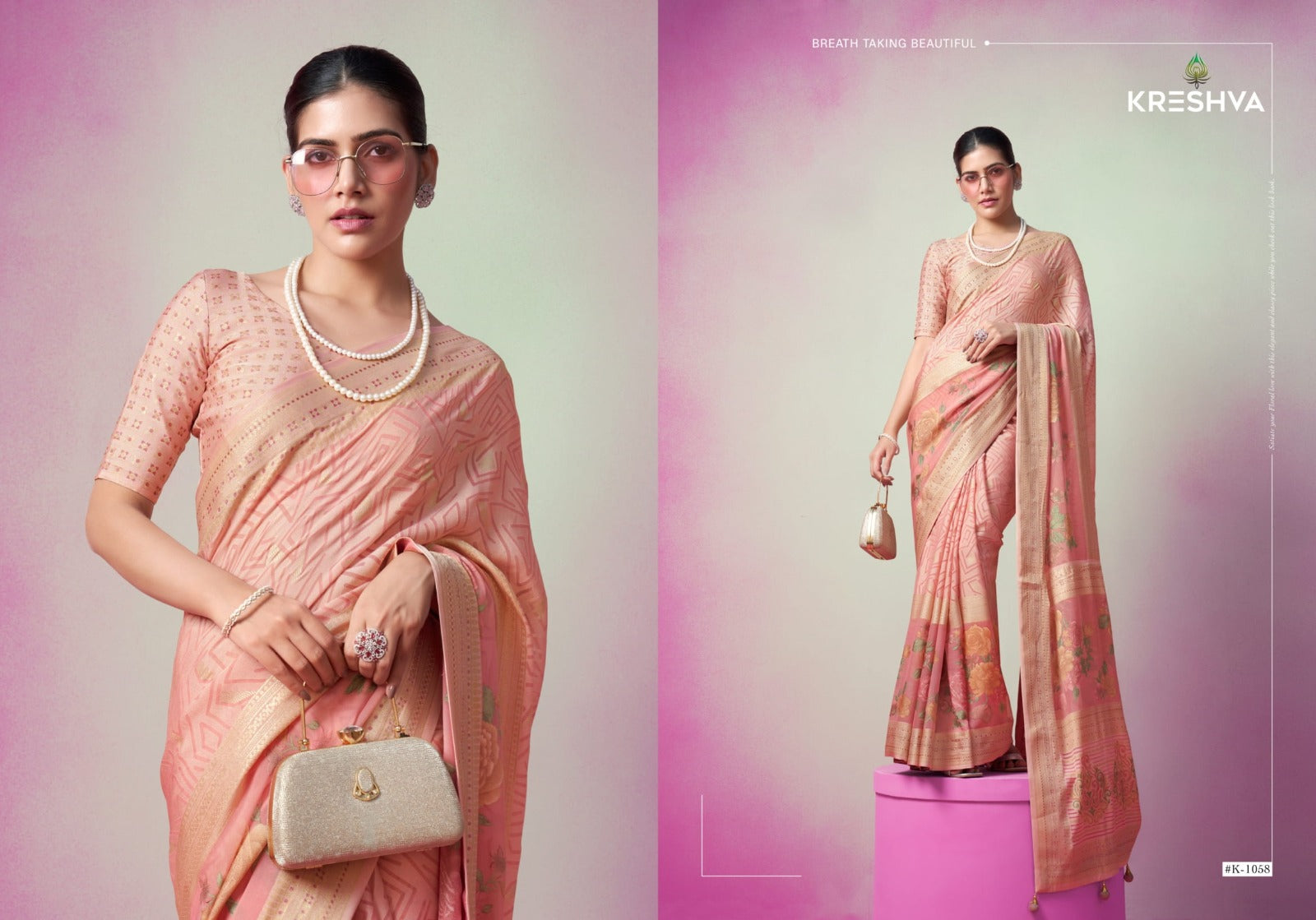 Anasuya 1056 1061 Kreshva Georgette Sarees Supplier Gujarat