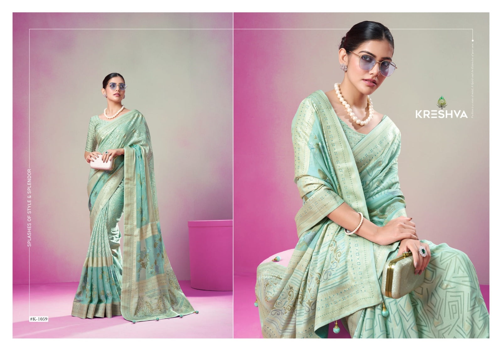 Anasuya 1056 1061 Kreshva Georgette Sarees Supplier Gujarat