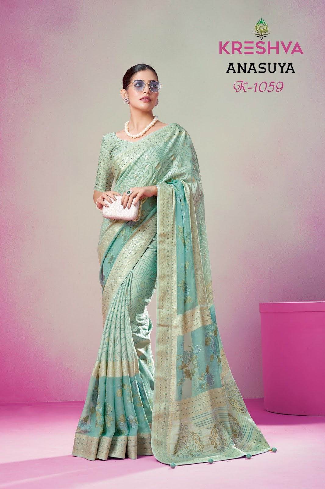 Anasuya 1056 1061 Kreshva Georgette Sarees Supplier Gujarat