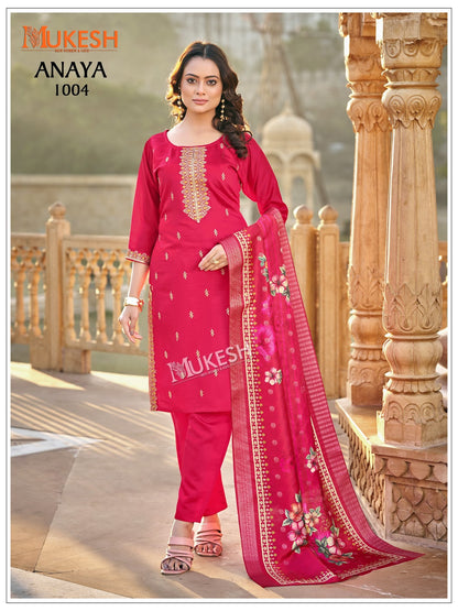 Anaya Mukesh Banwery Gadwal Silk Readymade Pant Style Suits Supplier Gujarat