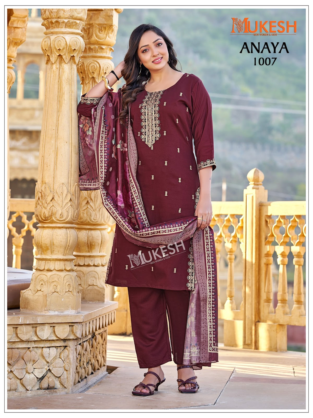 Anaya Mukesh Banwery Gadwal Silk Readymade Pant Style Suits Supplier Gujarat