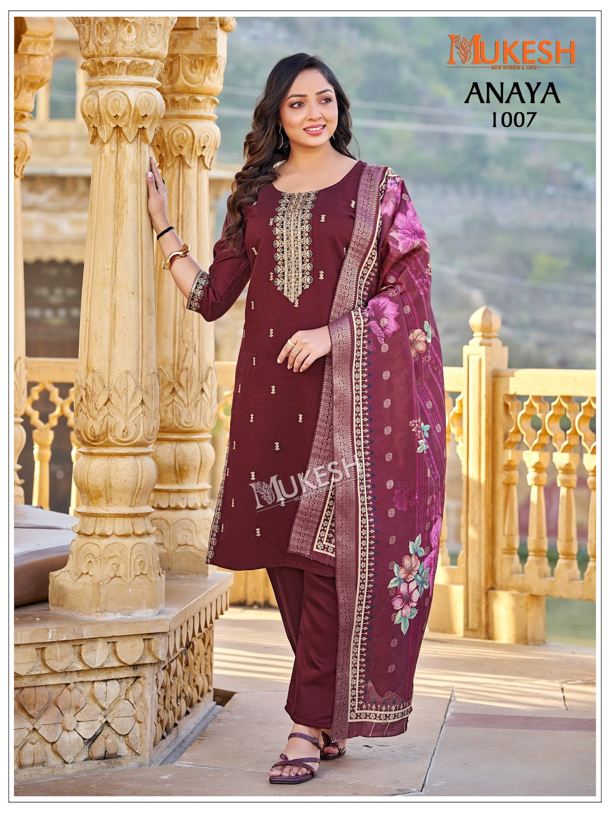Anaya Mukesh Banwery Gadwal Silk Readymade Pant Style Suits Supplier Gujarat