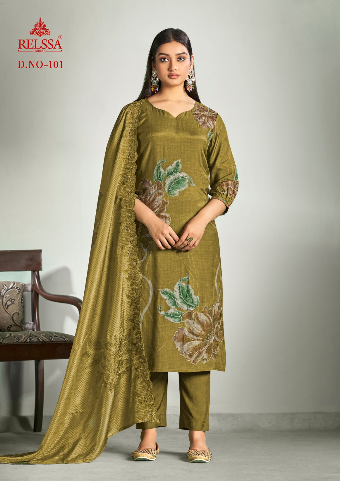 Anaya Relssa Fabrics Muslin Pant Style Suits Wholesaler Gujarat