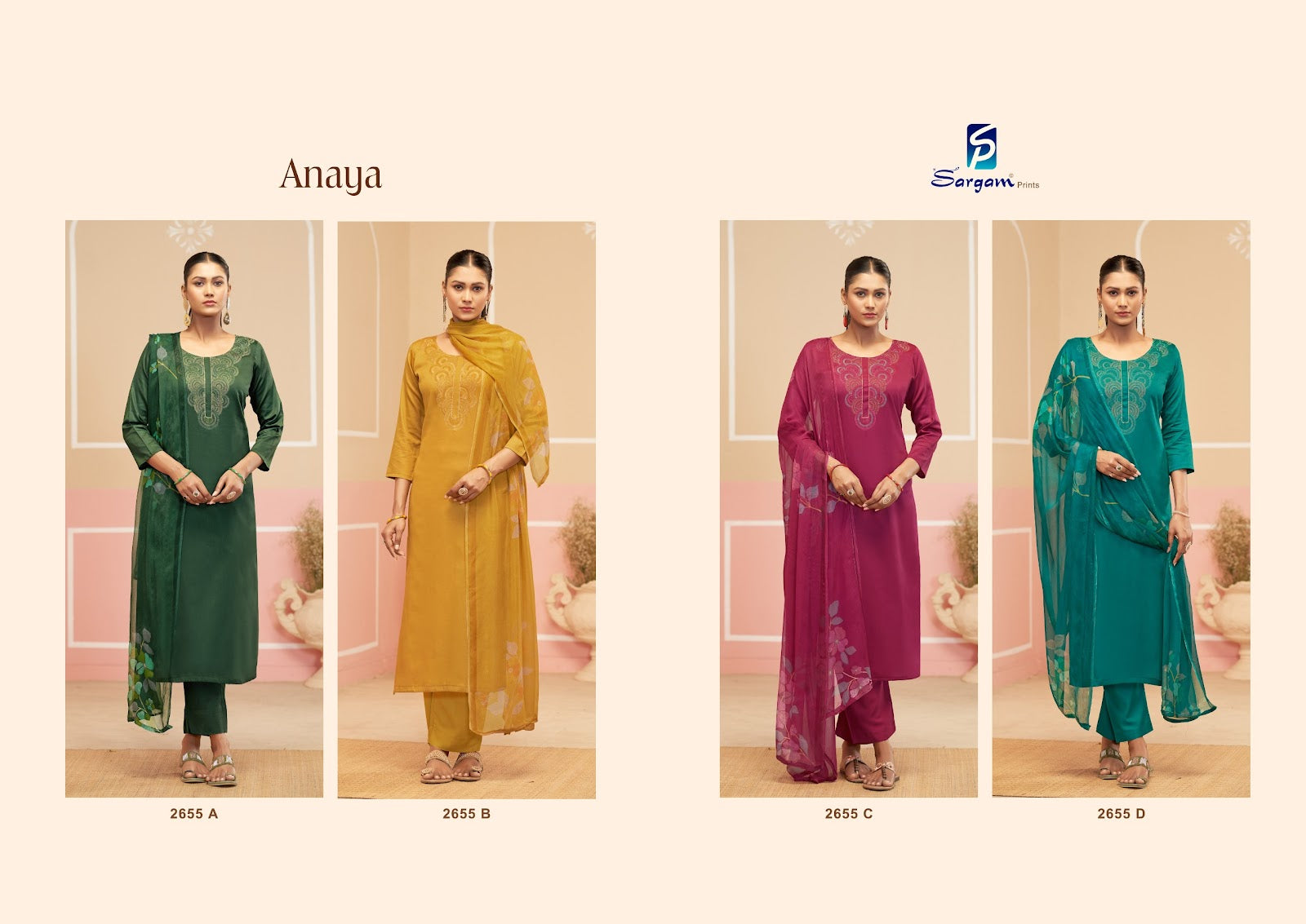 Anaya Sargam Prints Pure Zam Pant Style Suits Supplier Gujarat