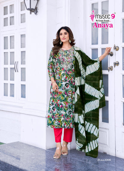 Anaya Vol 1 Mystic 9 Reyon Readymade Pant Style Suits Manufacturer Gujarat