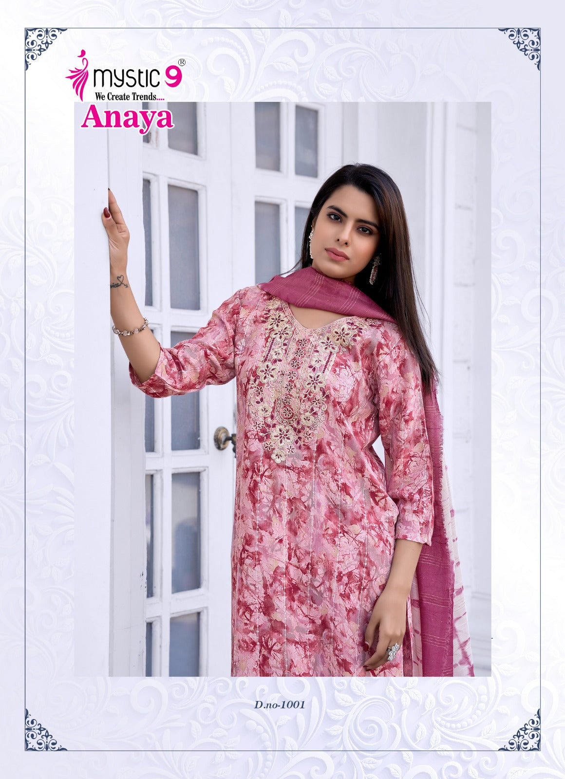 Anaya Vol 1 Mystic 9 Reyon Readymade Pant Style Suits Manufacturer Gujarat