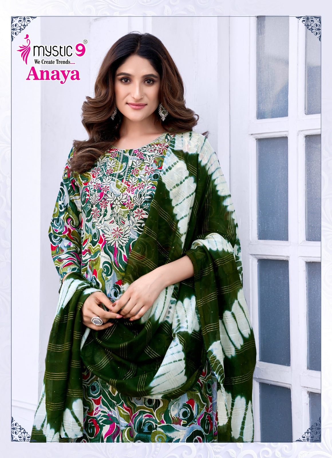 Anaya Vol 1 Mystic 9 Reyon Readymade Pant Style Suits Manufacturer Gujarat