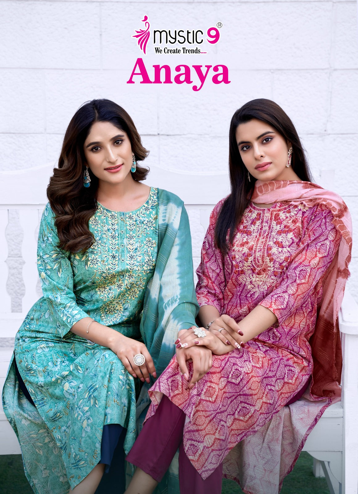 Anaya Vol 1 Mystic 9 Reyon Readymade Pant Style Suits Manufacturer Gujarat