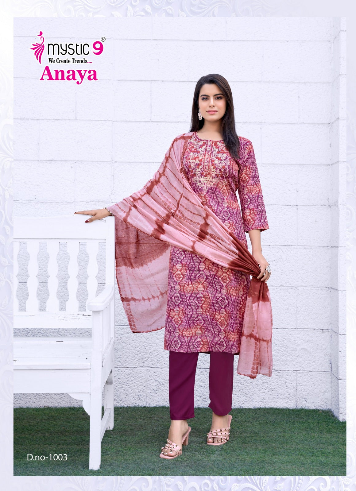 Anaya Vol 1 Mystic 9 Reyon Readymade Pant Style Suits Manufacturer Gujarat