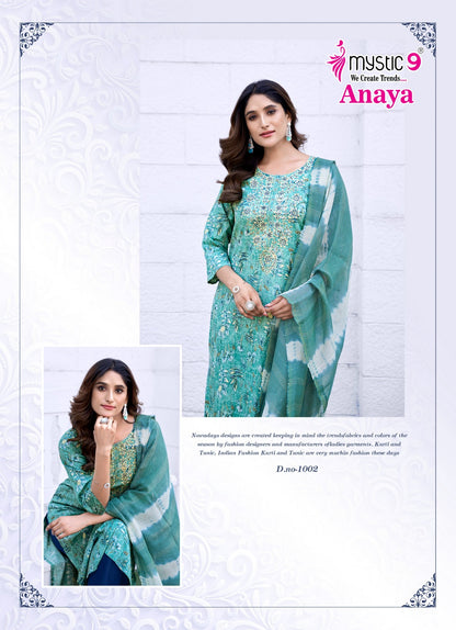 Anaya Vol 1 Mystic 9 Reyon Readymade Pant Style Suits Manufacturer Gujarat