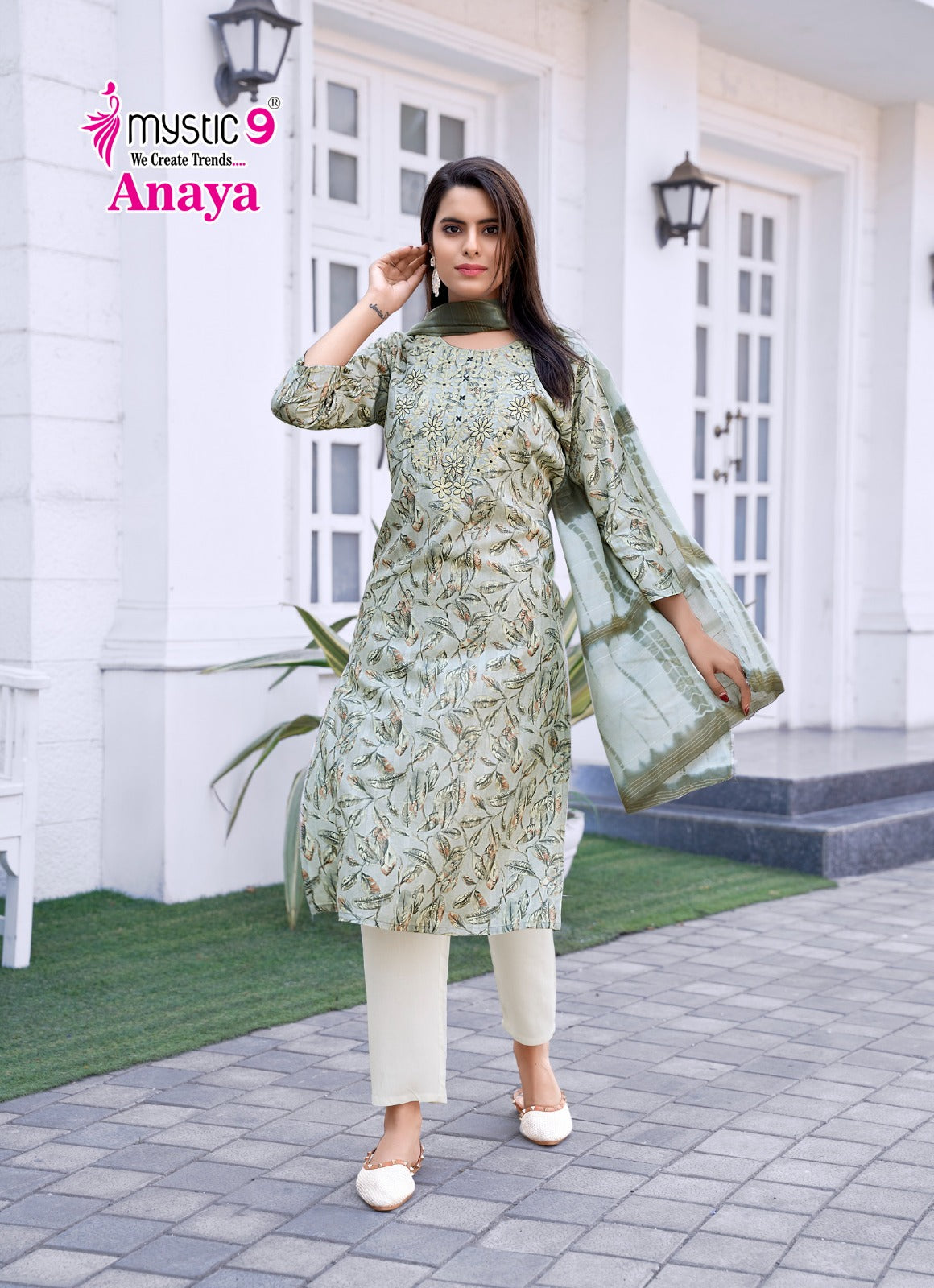 Anaya Vol 1 Mystic 9 Reyon Readymade Pant Style Suits Manufacturer Gujarat