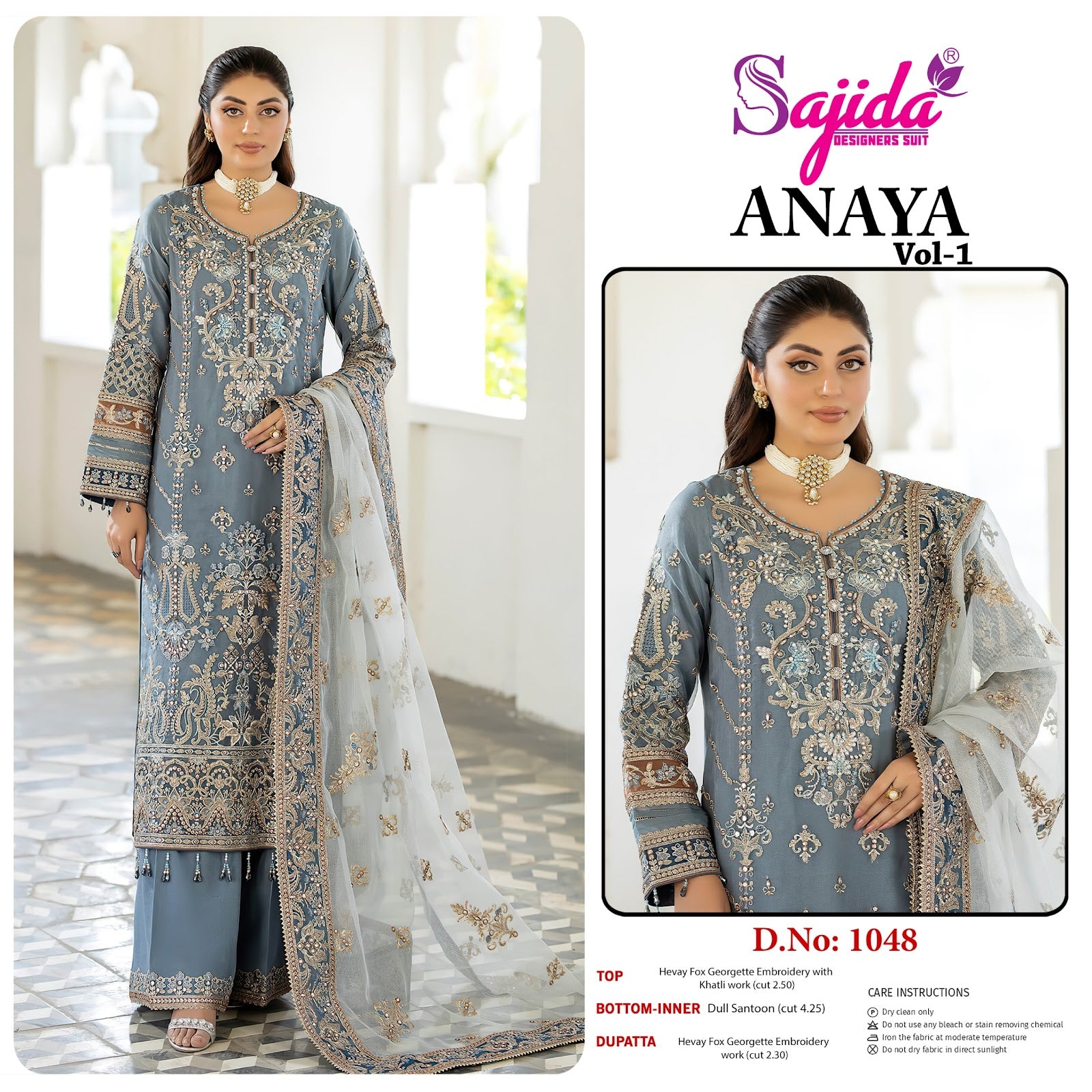 Anaya Vol 1 Sajida Georgette Pakistani Salwar Suits Supplier Ahmedabad