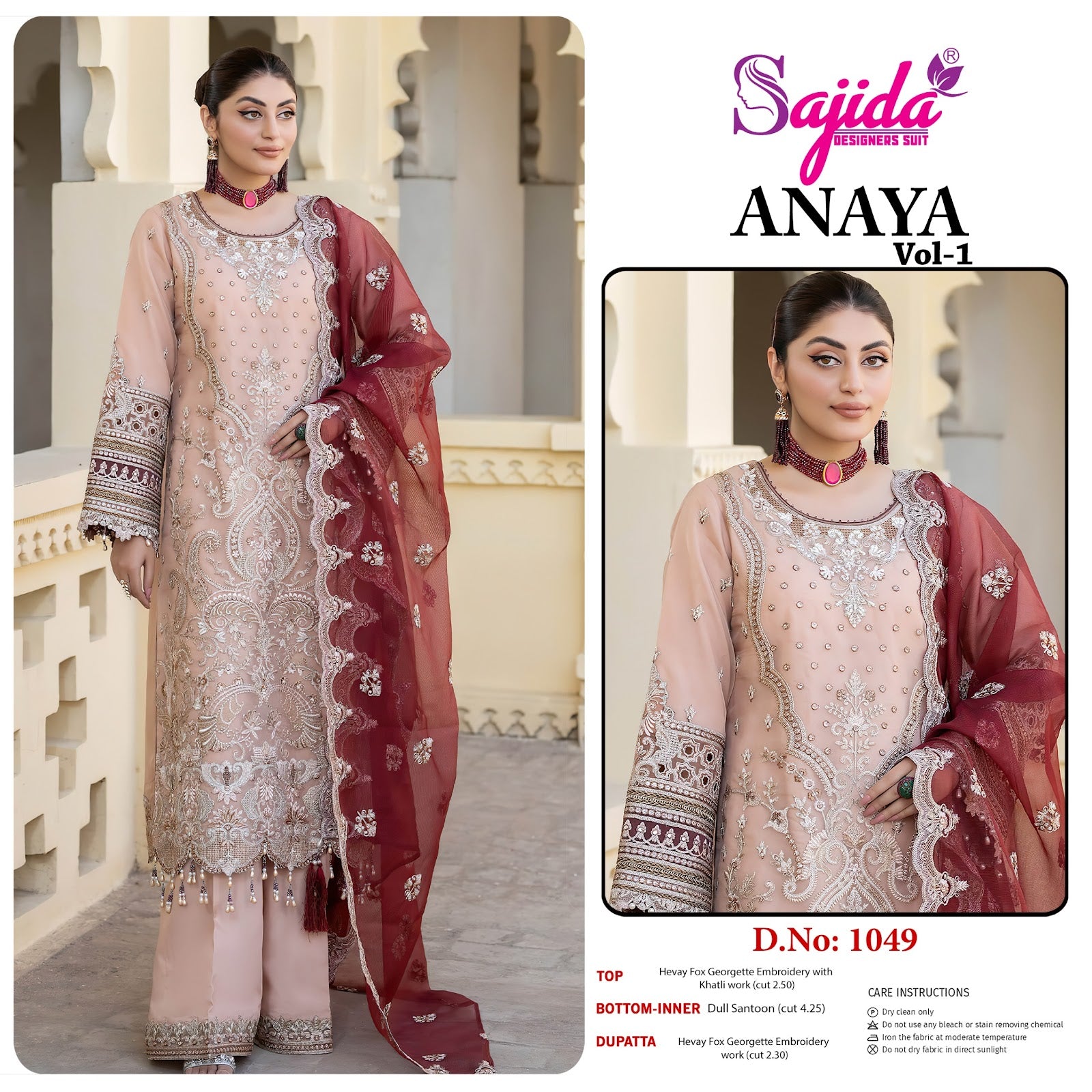 Anaya Vol 1 Sajida Georgette Pakistani Salwar Suits Supplier Ahmedabad