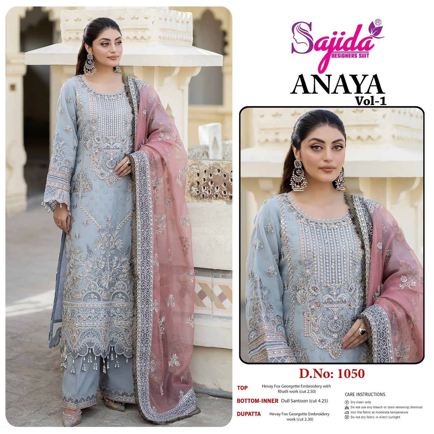 Anaya Vol 1 Sajida Georgette Pakistani Salwar Suits Supplier Ahmedabad