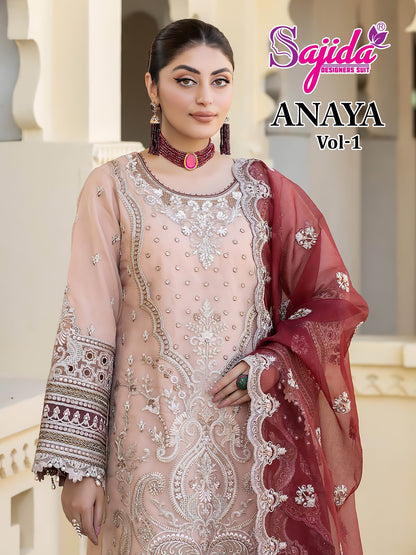 Anaya Vol 1 Sajida Georgette Pakistani Salwar Suits Supplier Ahmedabad