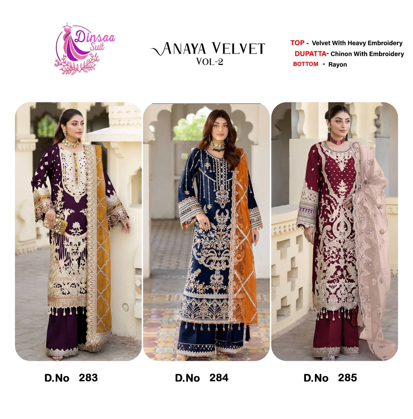 Anaya Vol 2 Dinsaa Suit Velvet Suits Exporter India