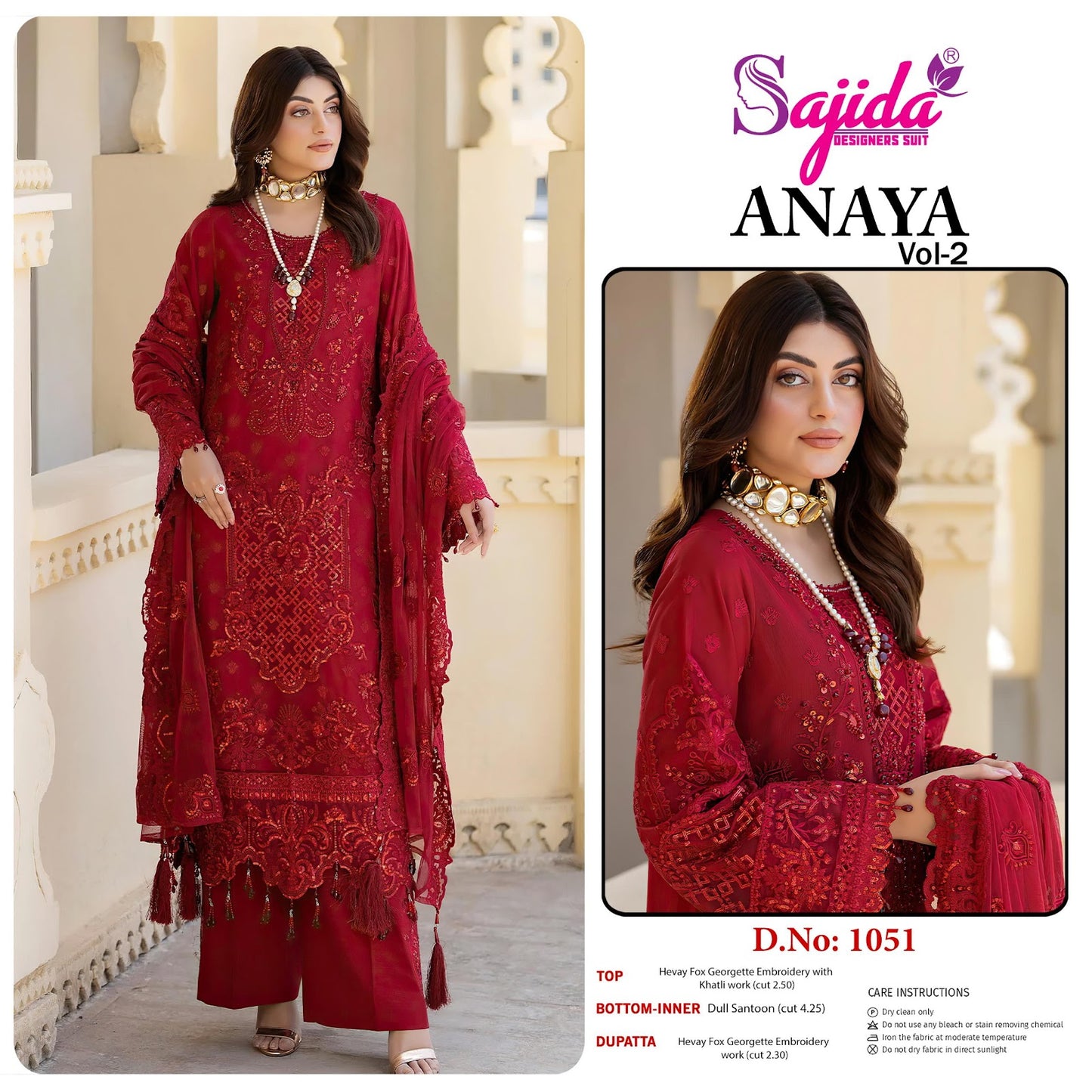 Anaya Vol 2 Sajida Georgette Pakistani Salwar Suits Manufacturer