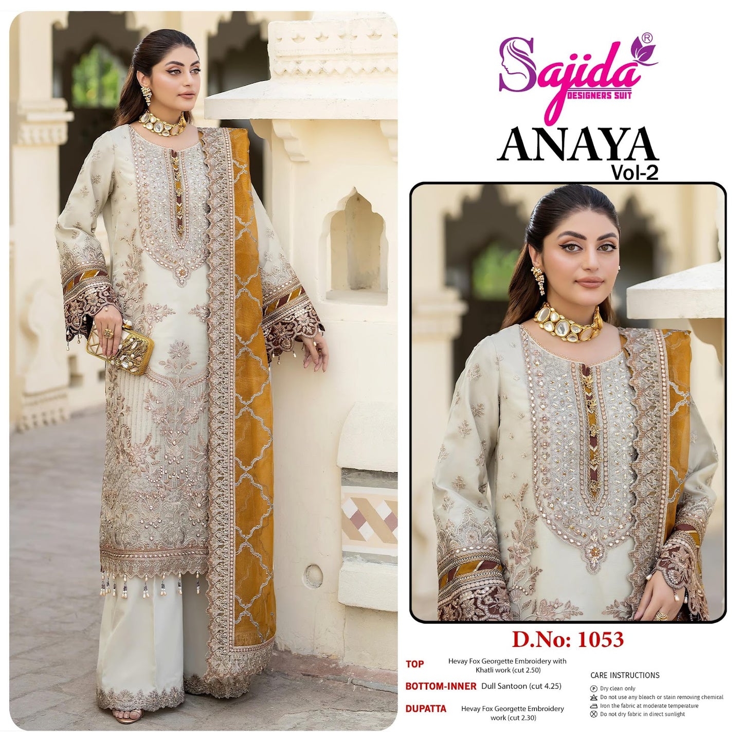 Anaya Vol 2 Sajida Georgette Pakistani Salwar Suits Exporter Gujarat