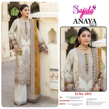 Anaya Vol 2 Sajida Georgette Pakistani Salwar Suits Exporter Gujarat